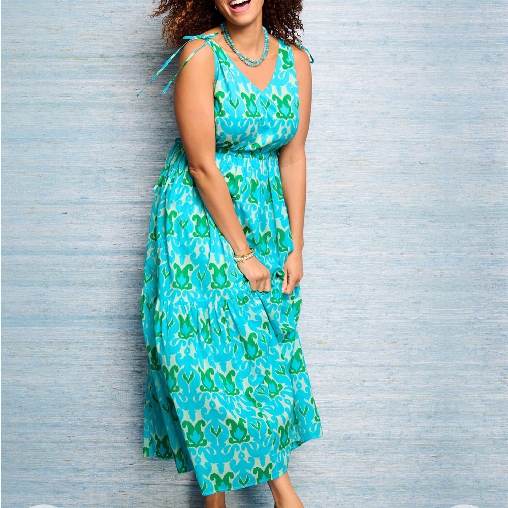 Talbots Blue and Green Maxi Dress